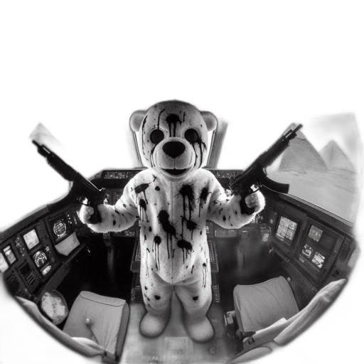 robot, mask, animal, staff, concept art, comic book art, 3d render, cartoon transparent PNG cut-out