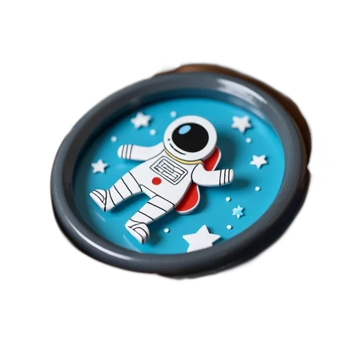 robot, 3d render, outer space, close-up, magnifier, space, theme, featuring transparent PNG cut-out