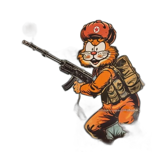 weapon, animal, staff, concept art, pixel art, comic book art, cartoon, cat transparent PNG cut-out