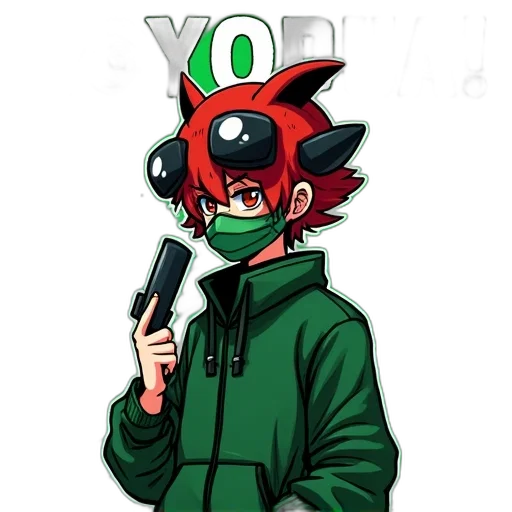 staff, jacket, weapon, hat, cartoon, concept art, anime, pixel art transparent PNG cut-out