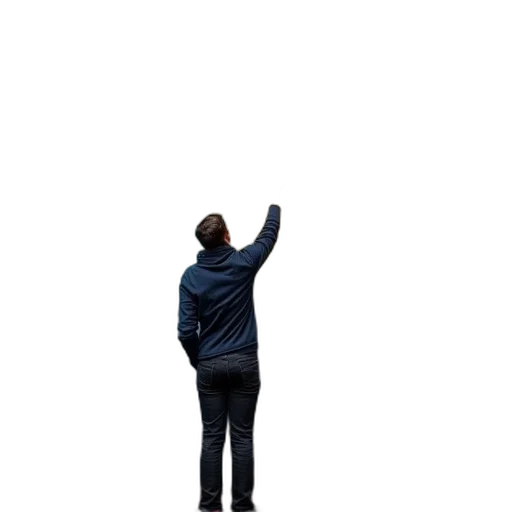 staff, jacket, robot, umbrella, pixel art, 3d render, concept art, photorealistic transparent PNG cut-out