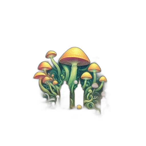 hat, umbrella, flower, crown, concept art, pixel art, 3d render, fantasy art transparent PNG cut-out