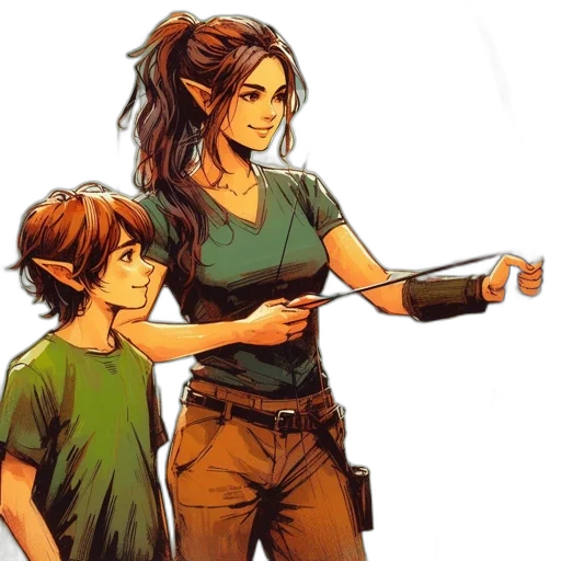 weapon, concept art, comic book art, fantasy art, pixel art, fire, earth tones, green transparent PNG cut-out