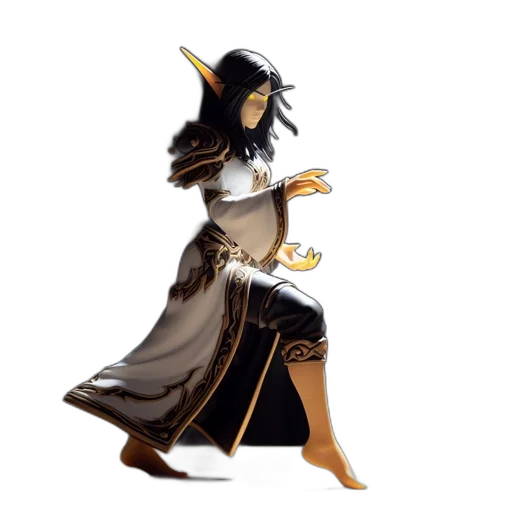 staff, fantasy art, concept art, pixel art, 3d render, dark, golden, monochrome transparent PNG cut-out