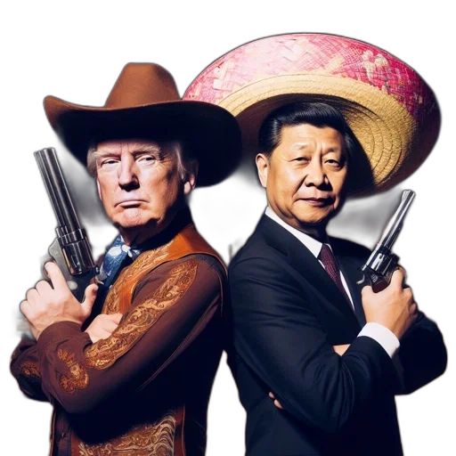 weapon, hat, staff, umbrella, concept art, two, men, stand transparent PNG cut-out