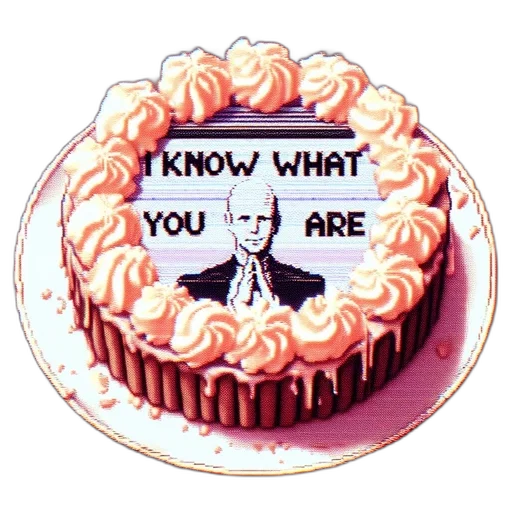 food, weapon, vaporwave, cake, pixelated, man, image, know transparent PNG cut-out