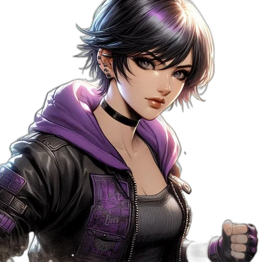 jacket, weapon, staff, comic book art, concept art, cyberpunk, fantasy art, dark transparent PNG cut-out