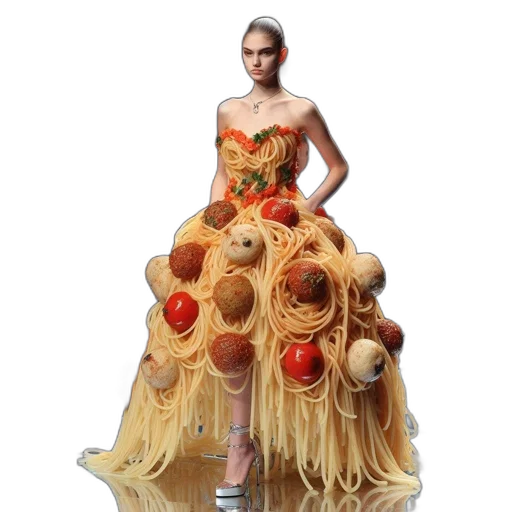 dress, food, creature, jewelry, 3d render, concept art, photorealistic, fashion transparent PNG cut-out