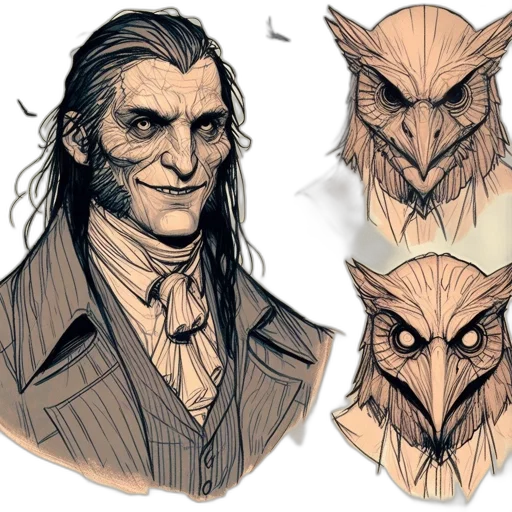 mask, creature, face, concept art, comic book art, fantasy art, watercolor, earth tones transparent PNG cut-out