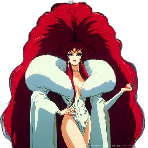 dress, crown, hair, jacket, concept art, cartoon, comic book art, anime transparent PNG cut-out