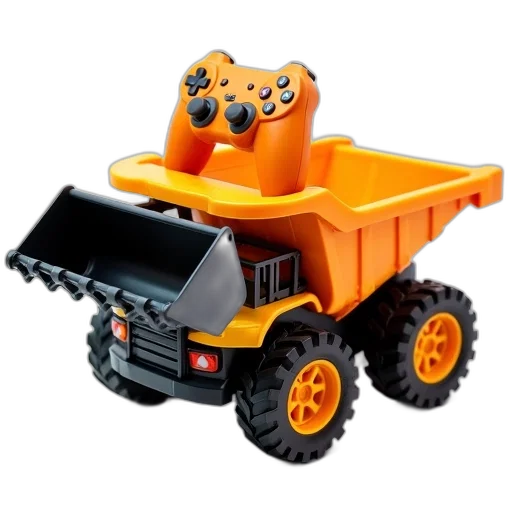 robot, car, weapon, 3d render, concept art, toy, dump, truck transparent PNG cut-out