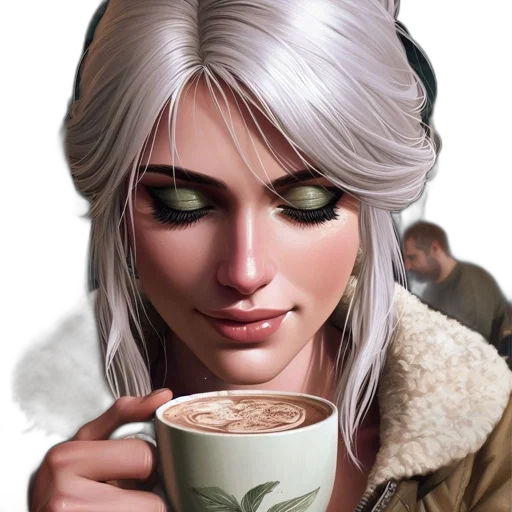 face, comic book art, fantasy art, concept art, photorealistic, earth tones, green, close-up transparent PNG cut-out