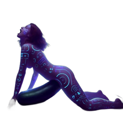 robot, jewelry, concept art, 3d render, cyberpunk, fantasy art, neon lights, outer space transparent PNG cut-out