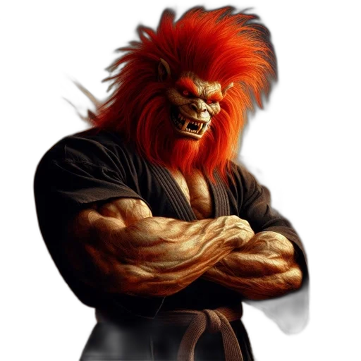 animal, staff, concept art, photorealistic, 3d render, fantasy art, imposing, lion-maned transparent PNG cut-out