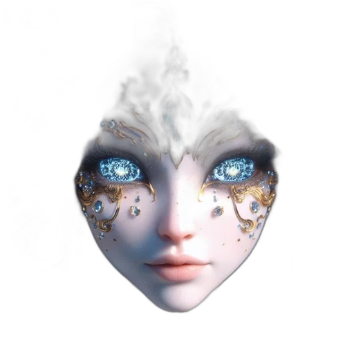 mask, face, jewelry, crown, fantasy art, concept art, 3d render, photorealistic transparent PNG cut-out