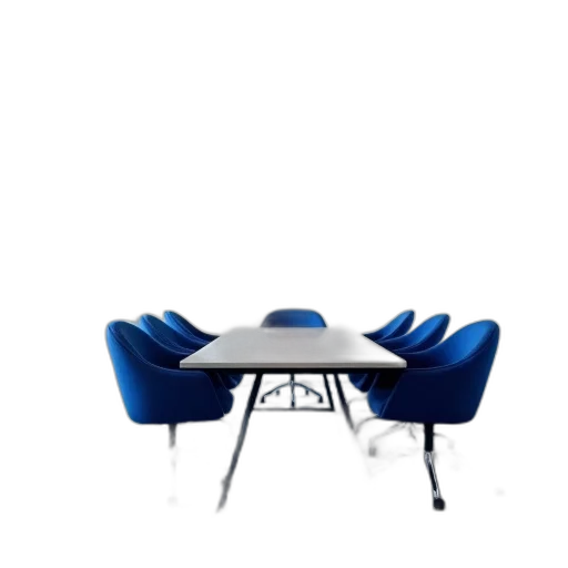 furniture, 3d render, photorealistic, concept art, blue, modern, conference, room transparent PNG cut-out