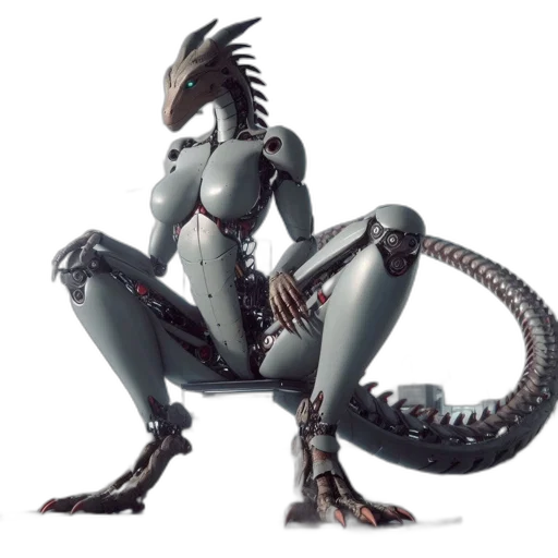 dragon, robot, creature, animal, concept art, 3d render, fantasy art, cyberpunk transparent PNG cut-out