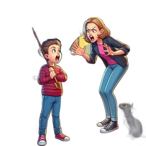 weapon, staff, sword, hair, cartoon, concept art, comic book art, pixel art transparent PNG cut-out