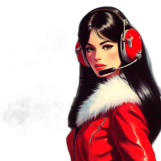 jacket, concept art, fantasy art, comic book art, photorealistic, red, woman, long transparent PNG cut-out