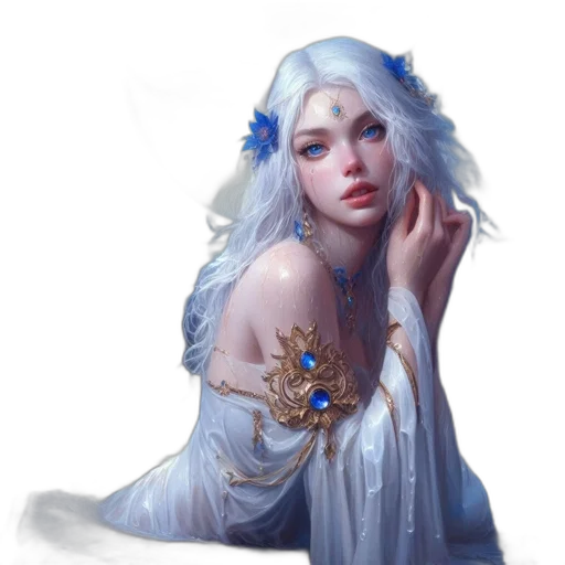 dragon, dress, face, jewelry, fantasy art, concept art, photorealistic, oil painting transparent PNG cut-out