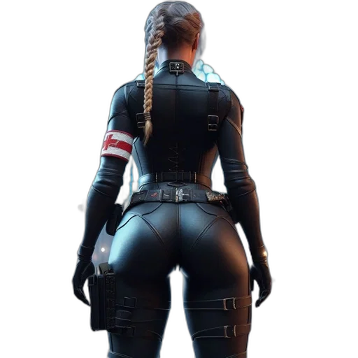 jacket, weapon, staff, concept art, cyberpunk, 3d render, inside, gothic transparent PNG cut-out