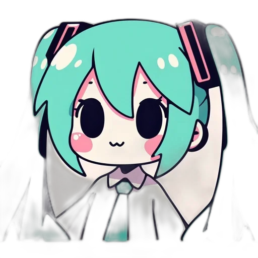 robot, creature, face, staff, anime, pixel art, vaporwave, cartoon transparent PNG cut-out