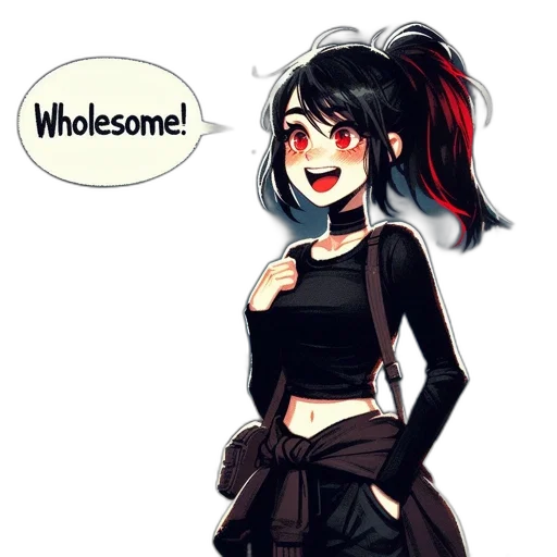 dress, anime, concept art, comic book art, pixel art, monochrome, dark, red transparent PNG cut-out