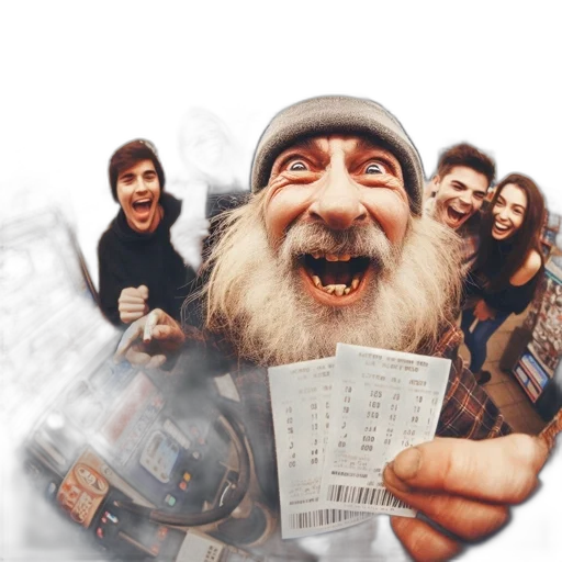 elderly, man, white, beard, grins, broadly, while, displaying transparent PNG cut-out