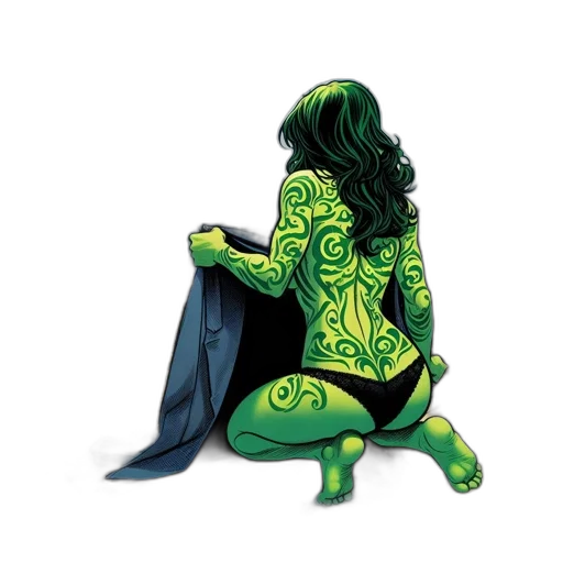 dress, comic book art, concept art, fantasy art, green, man, gavel, green-skinned transparent PNG cut-out