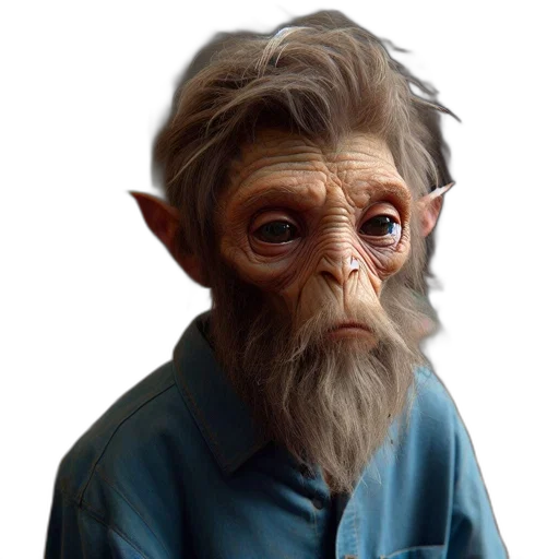 face, creature, mask, staff, photorealistic, 3d render, concept art, fantasy art transparent PNG cut-out