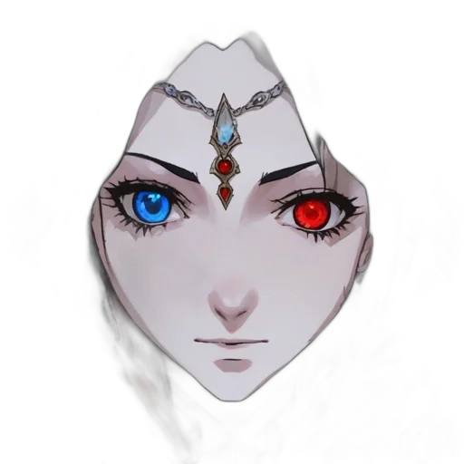 mask, jewelry, crown, face, fantasy art, concept art, anime, 3d render transparent PNG cut-out
