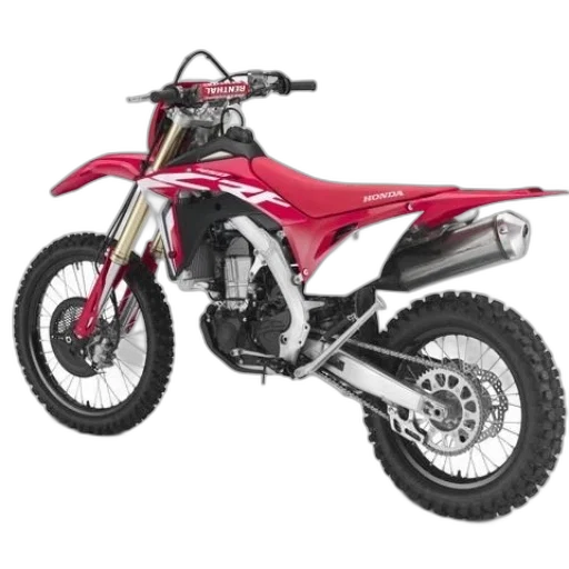 photorealistic, 3d render, red, honda, dirt, bike, black, tires transparent PNG cut-out