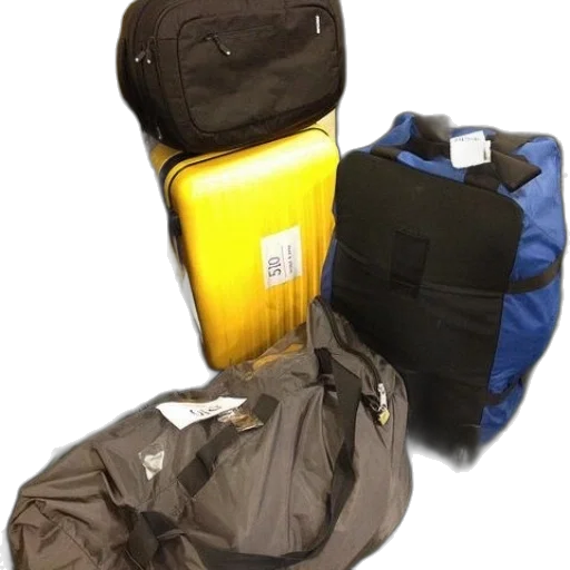 jacket, staff, pile, luggage transparent PNG cut-out