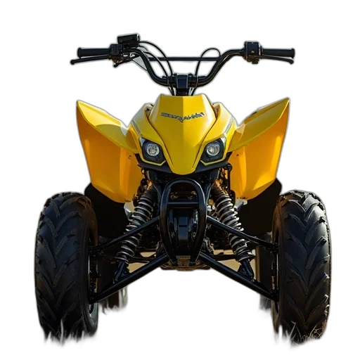 3d render, concept art, photorealistic, yellow, suzuki, atv transparent PNG cut-out