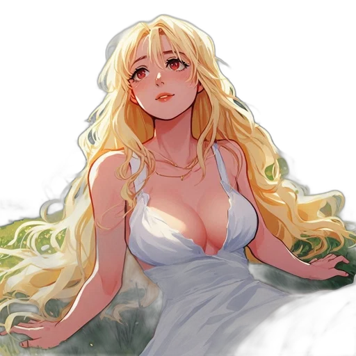 dress, crown, fantasy art, pixel art, concept art, anime, pastel, green transparent PNG cut-out