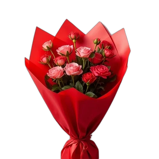 flower, 3d render, photorealistic, red transparent PNG cut-out