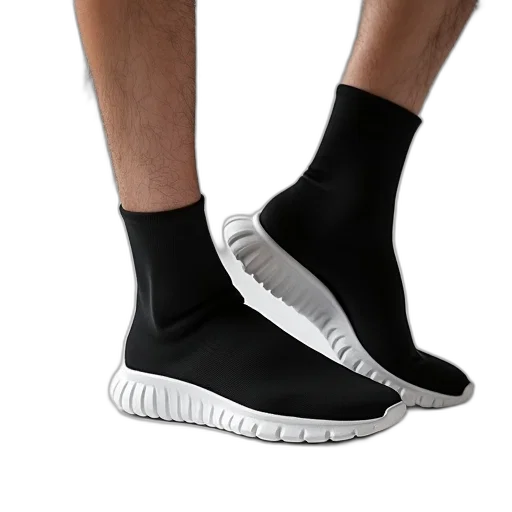 shoes, 3d render, monochrome, black transparent PNG cut-out
