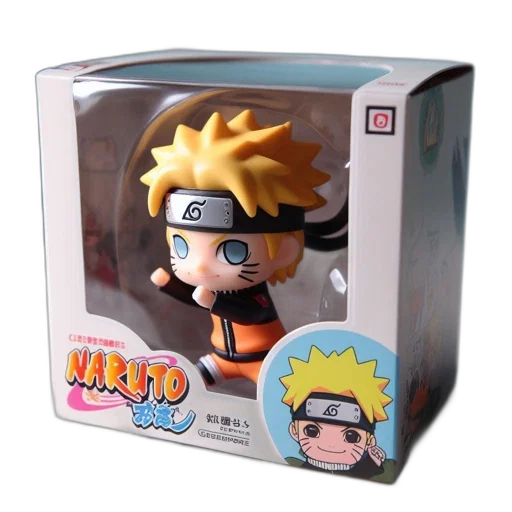3d render, concept art, action, figure, box, contains, figurine, naruto transparent PNG cut-out
