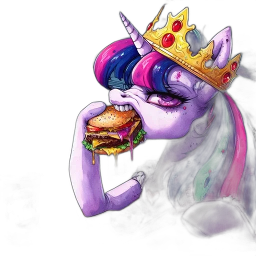 crown, food, dragon, animal, concept art, fantasy art, vaporwave, 3d render transparent PNG cut-out