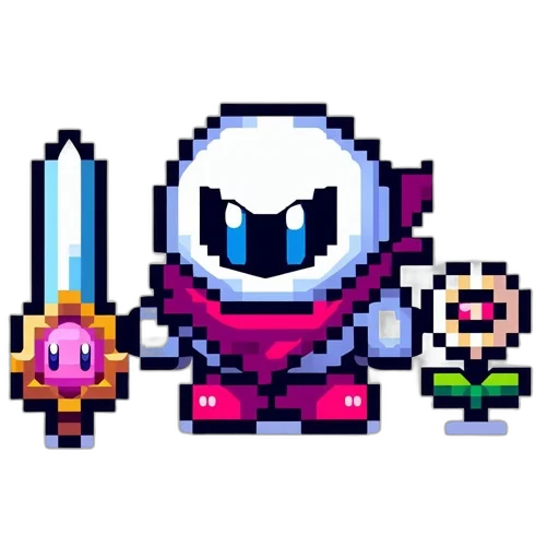 staff, weapon, sword, robot, pixel art, concept art, fantasy art, comic book art transparent PNG cut-out
