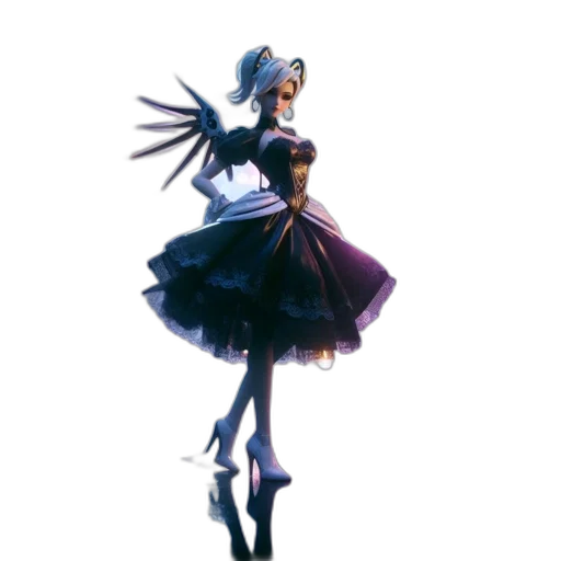 dress, staff, weapon, concept art, pixel art, fantasy art, anime, dark transparent PNG cut-out