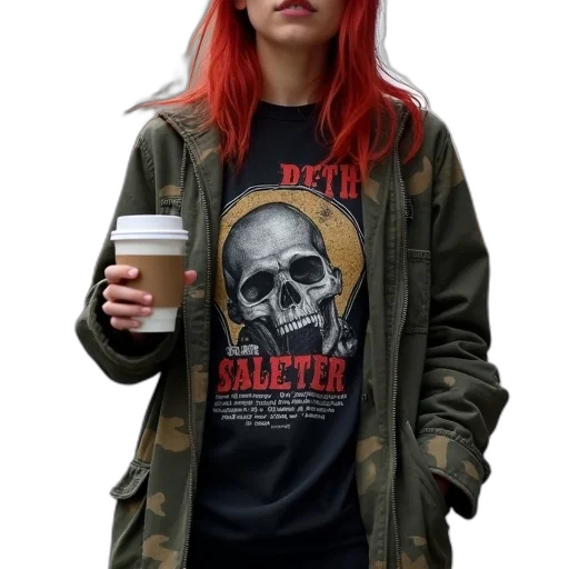 jacket, cyberpunk, photorealistic, concept art, 3d render, red, dark, colorful transparent PNG cut-out