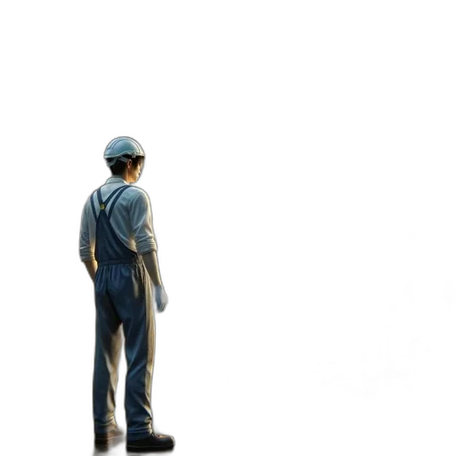 staff, robot, hat, weapon, 3d render, concept art, pixel art, photorealistic transparent PNG cut-out