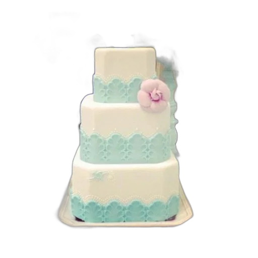 3d render, photorealistic, pastel, blue, white, wedding, cake, flowers transparent PNG cut-out