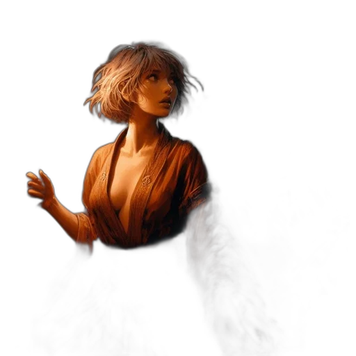 hair, dress, face, mask, concept art, fantasy art, photorealistic, 3d render transparent PNG cut-out
