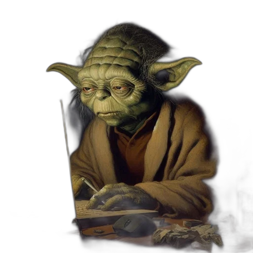 staff, face, mask, photorealistic, concept art, fantasy art, comic book art, yoda-like transparent PNG cut-out