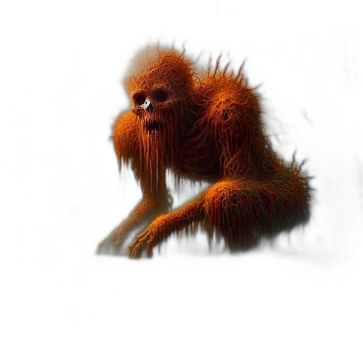 creature, animal, hair, staff, concept art, photorealistic, 3d render, fantasy art transparent PNG cut-out