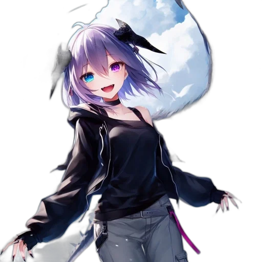 umbrella, jacket, staff, dragon, anime, pixel art, concept art, fantasy art transparent PNG cut-out