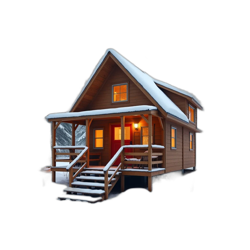 building, furniture, 3d render, concept art, photorealistic, pixel art, snow, night transparent PNG cut-out