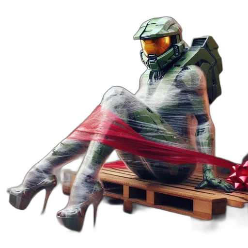 weapon, robot, jacket, concept art, pixel art, 3d render, cyberpunk, red transparent PNG cut-out